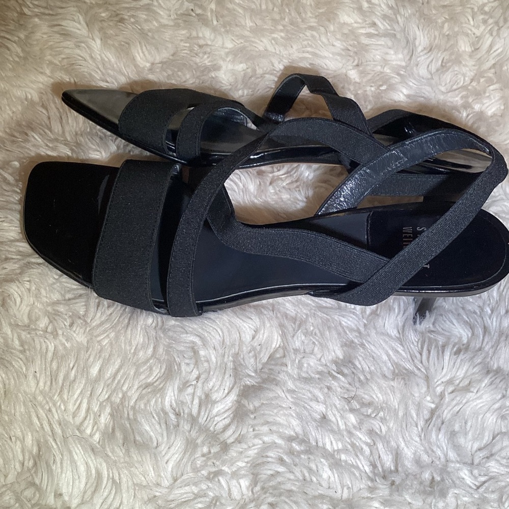 Stuart Weitzman Sexy Strappy Stretch Sandals in Black Size 8